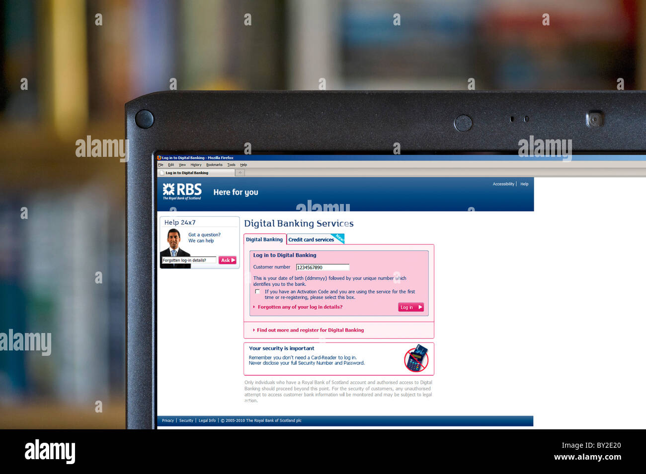 Logging On To Internet Banking On The Rbs Site Uk Stock Photo