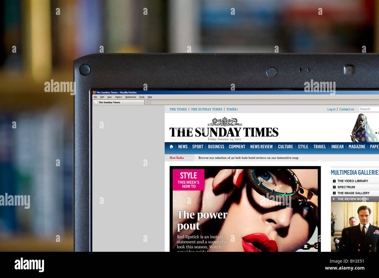 The Sunday Times Online edition displayed on a laptop computer, UK Stock Photo