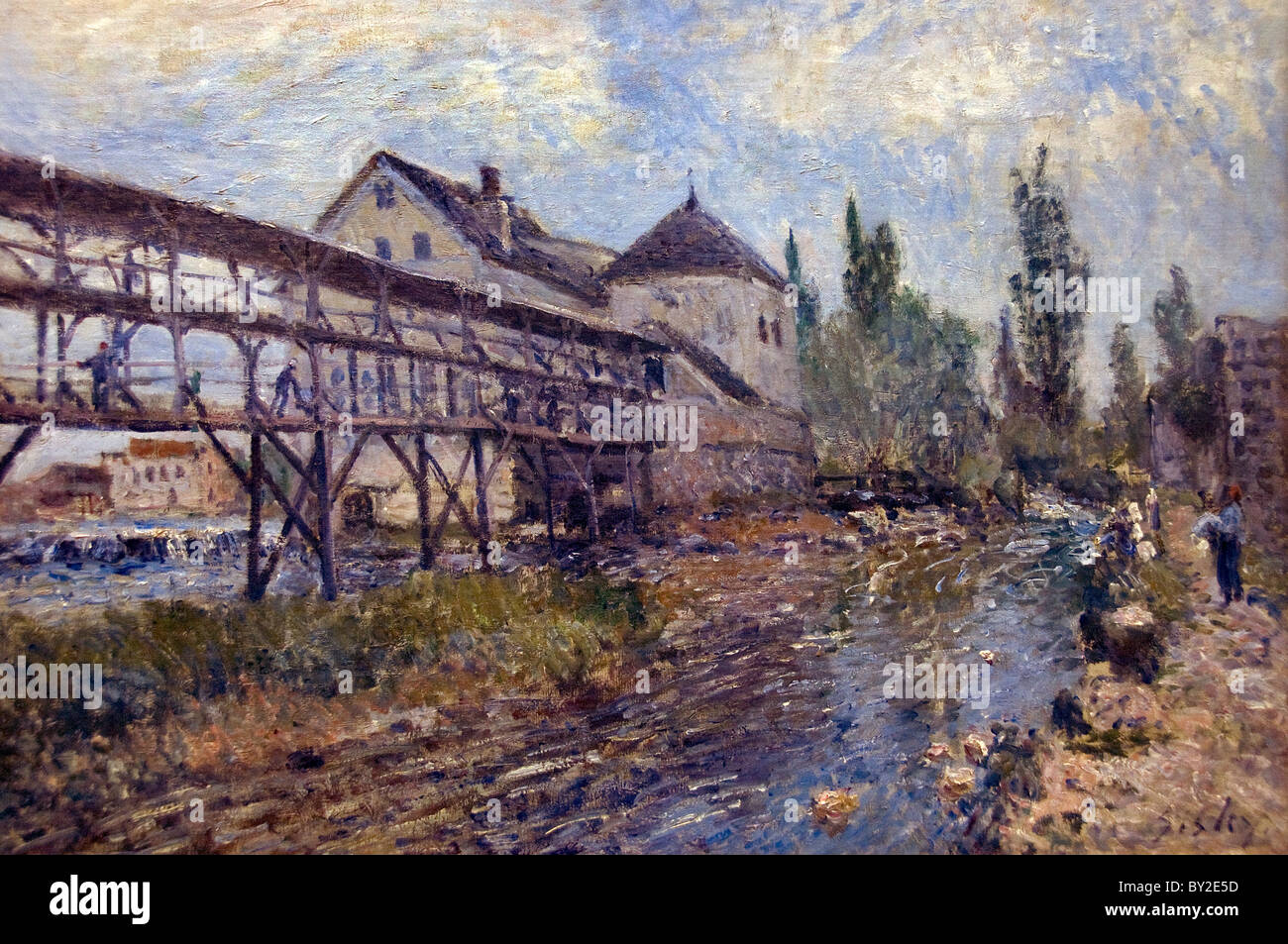 Le Moulin a eau Provencher a Moret 1883 Alfred Sisley 1839 - 1899 British / French Impressionist Stock Photo