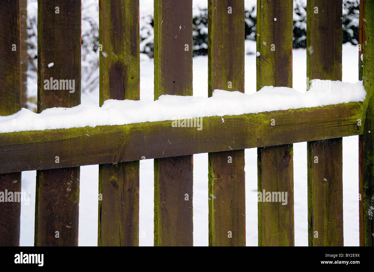 fence covered in snow Stock Photo - Alamy