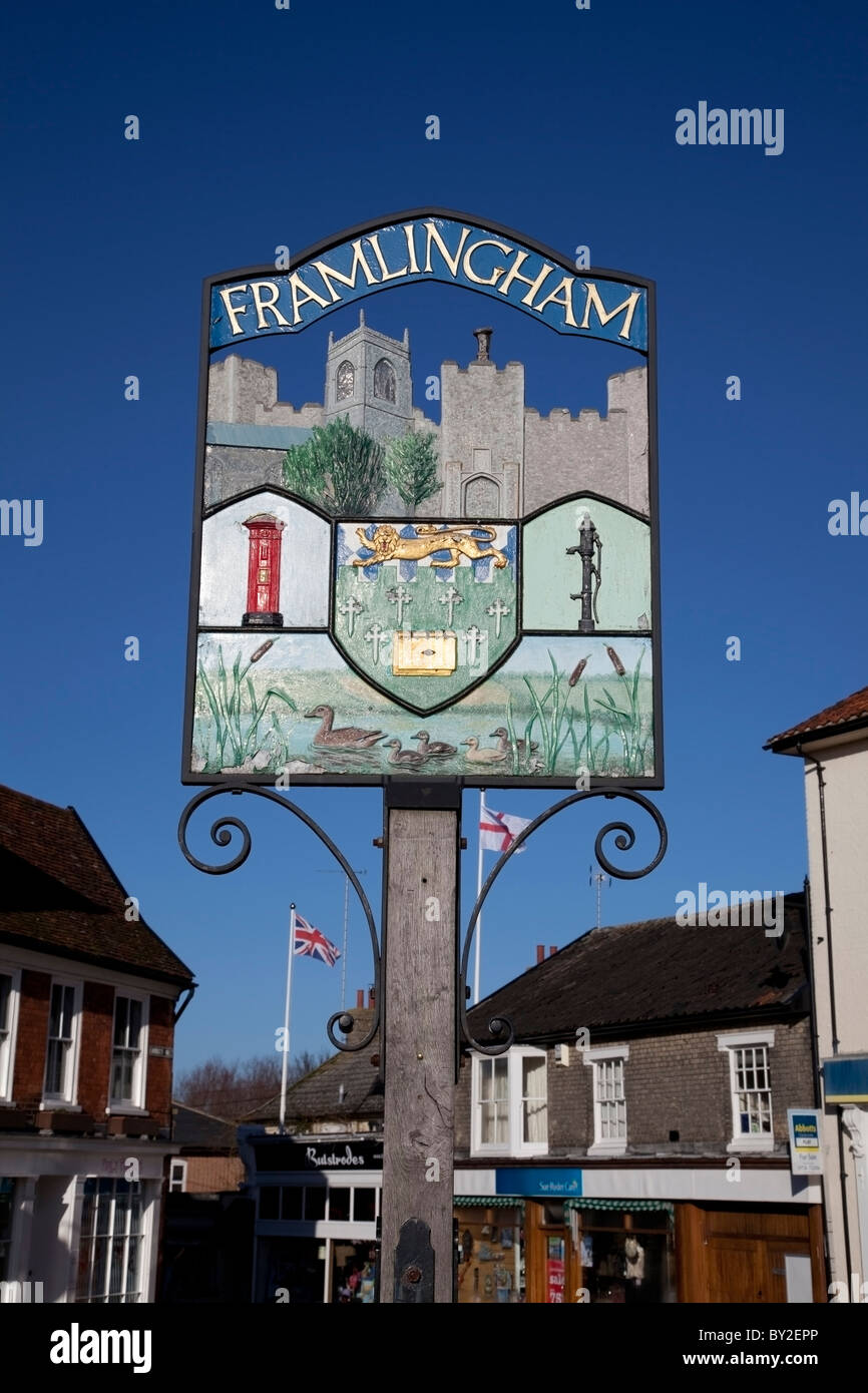 Framlingham Town Sign Stock Photo - Alamy