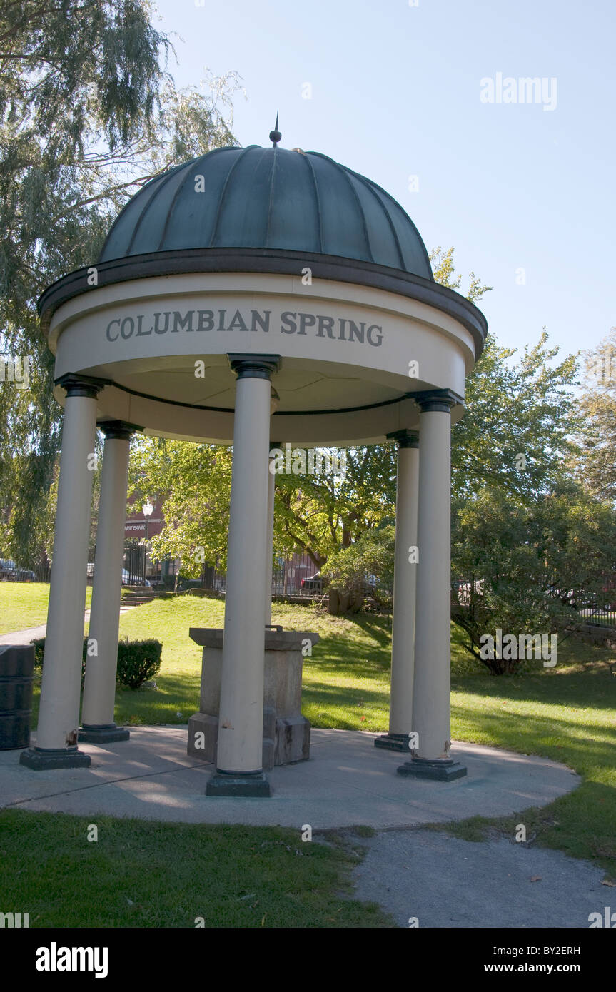 The Columbian Spring in the park in Saratoga Springs, New York State