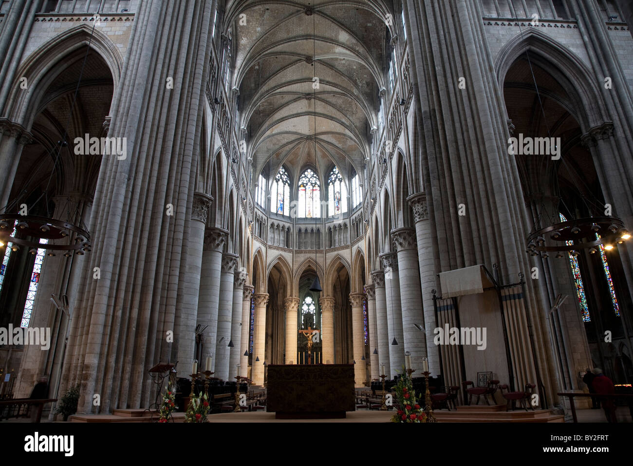 Altar of Rouen Cathedral Church, Normandy, France Stock Photo