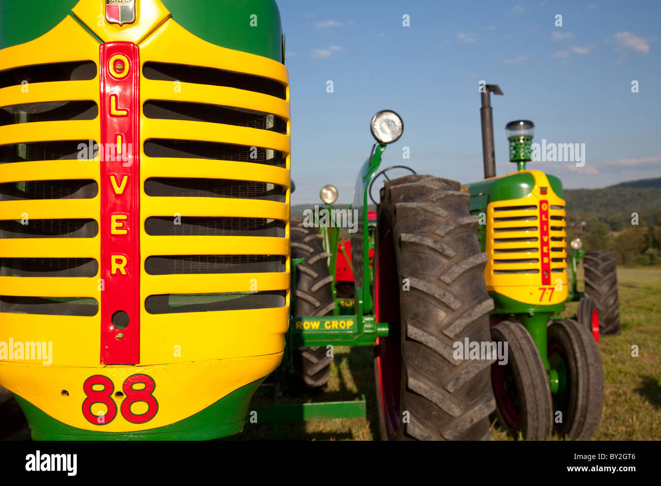 Antique Oliver tractors Stock Photo