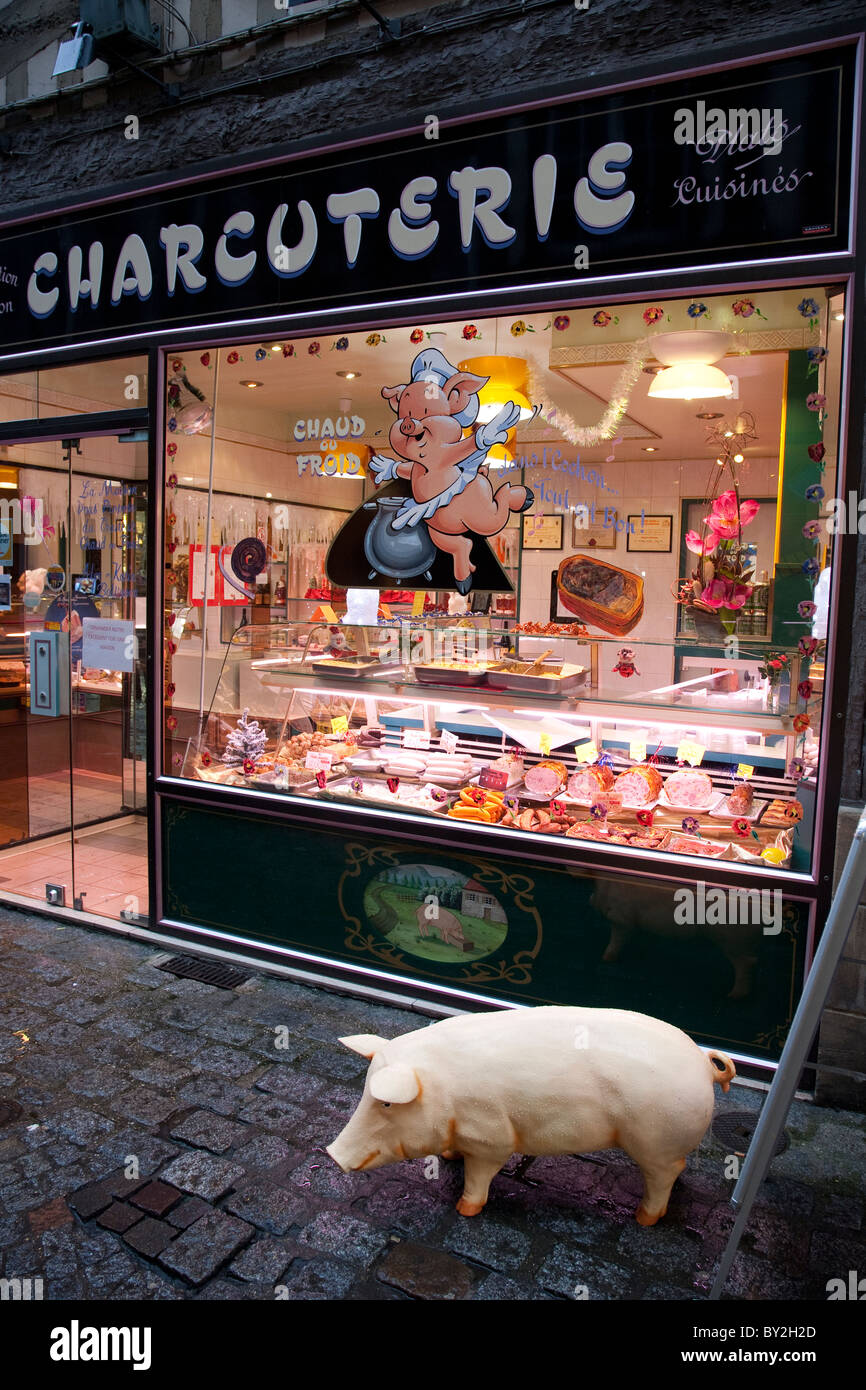 Butchers in Thouret Street in Rouen, France Stock Photo Alamy