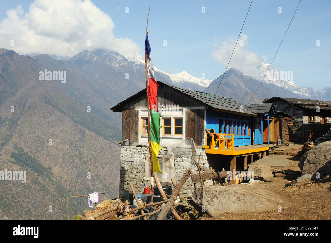A Guest House On The Annapurna Trek In Nepal Stock Photo - 