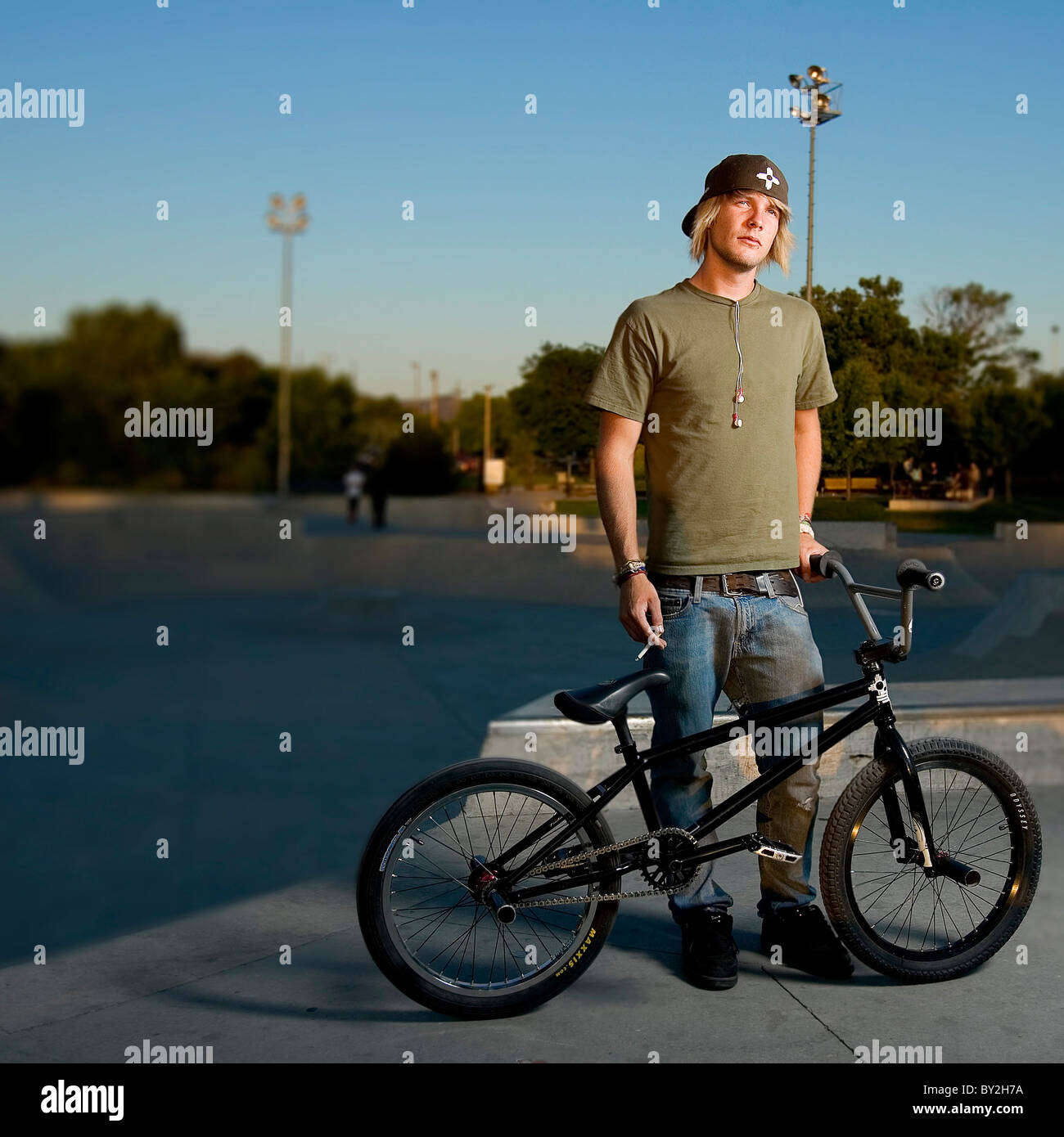 A BMX rider photographed at the Los Altos Skate Park in Albuquerque, N.M Stock Photo Alamy