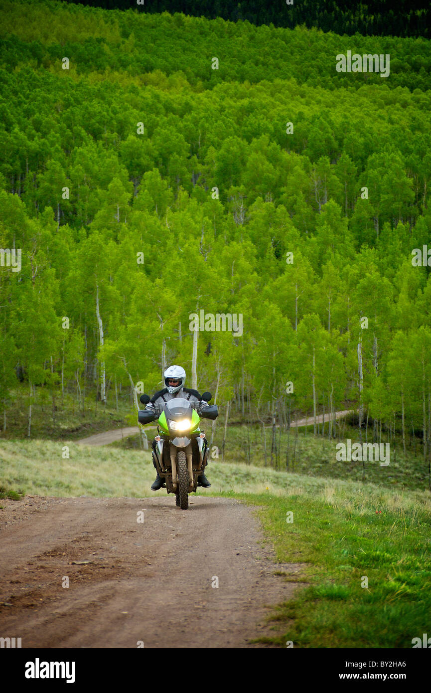 A man riding a motorcycle. Stock Photo