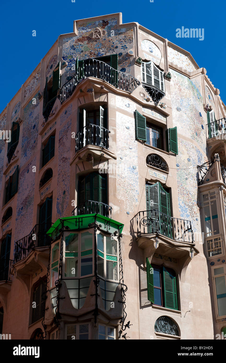 Building Facade in the Old Town Palma Mallorca Stock Photo