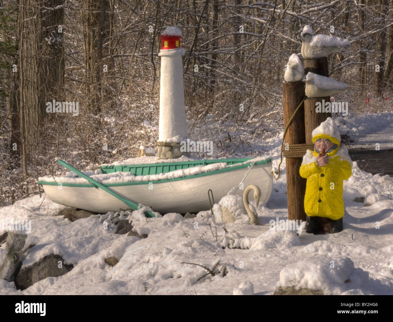 Winter Scene in Michigan USA Stock Photo