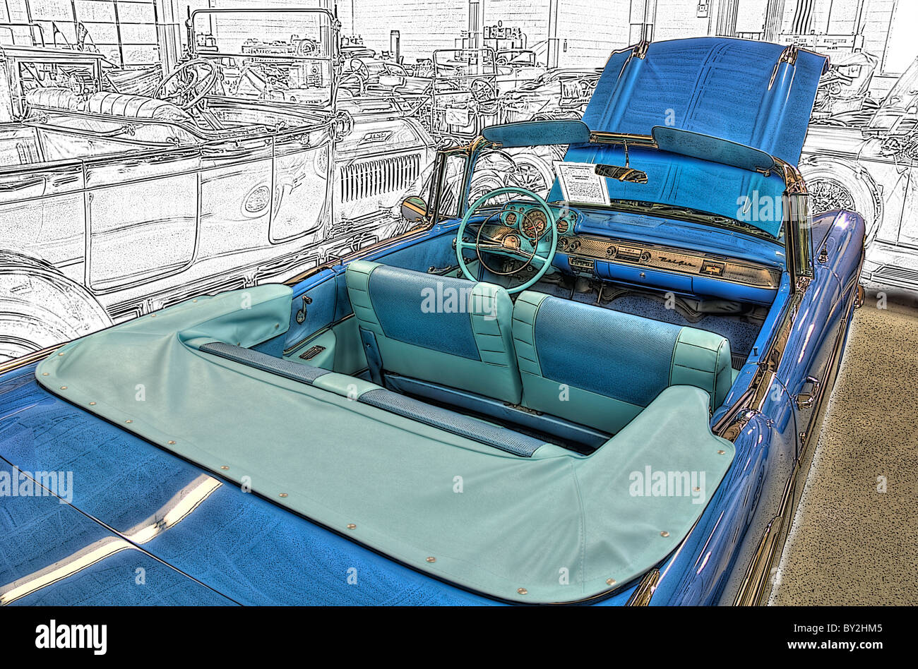 1957 Chevy Bel Air Convertible Stock Photo