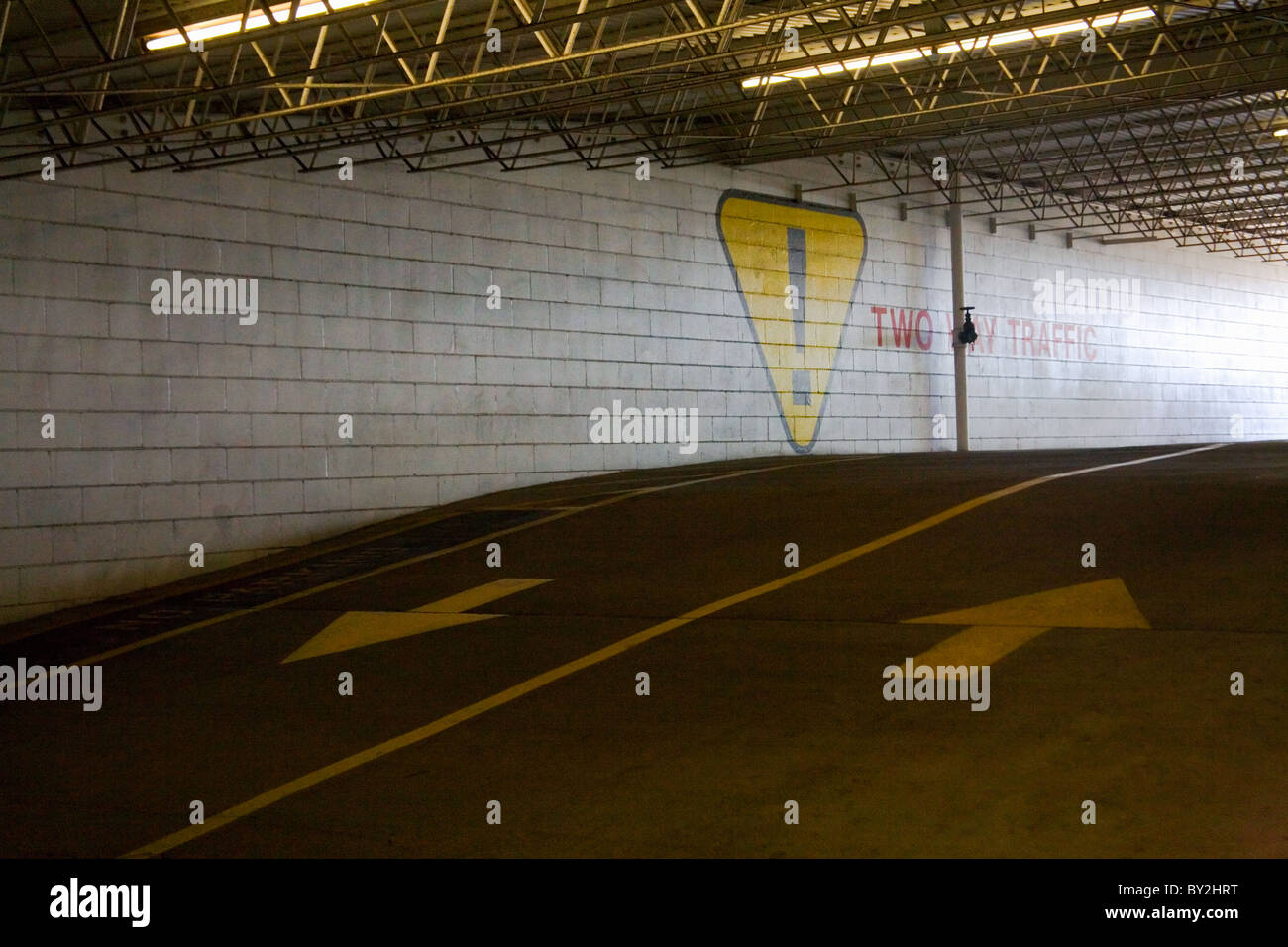 Underground parking garage Stock Photo