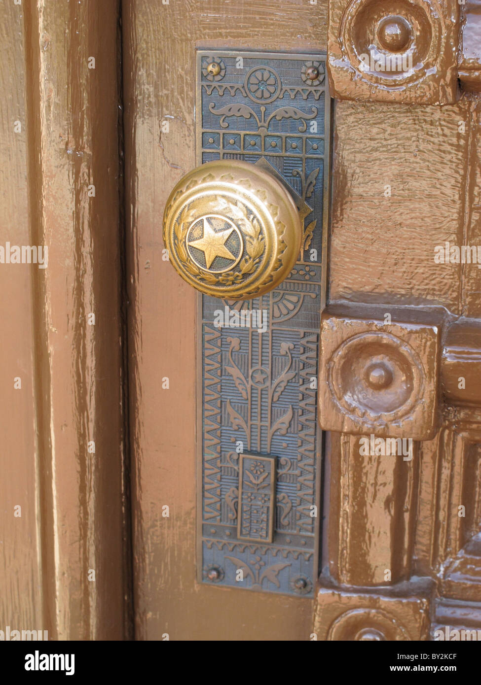 Door knob of the entrance to the Texas Capitol building in Austin Stock Photo