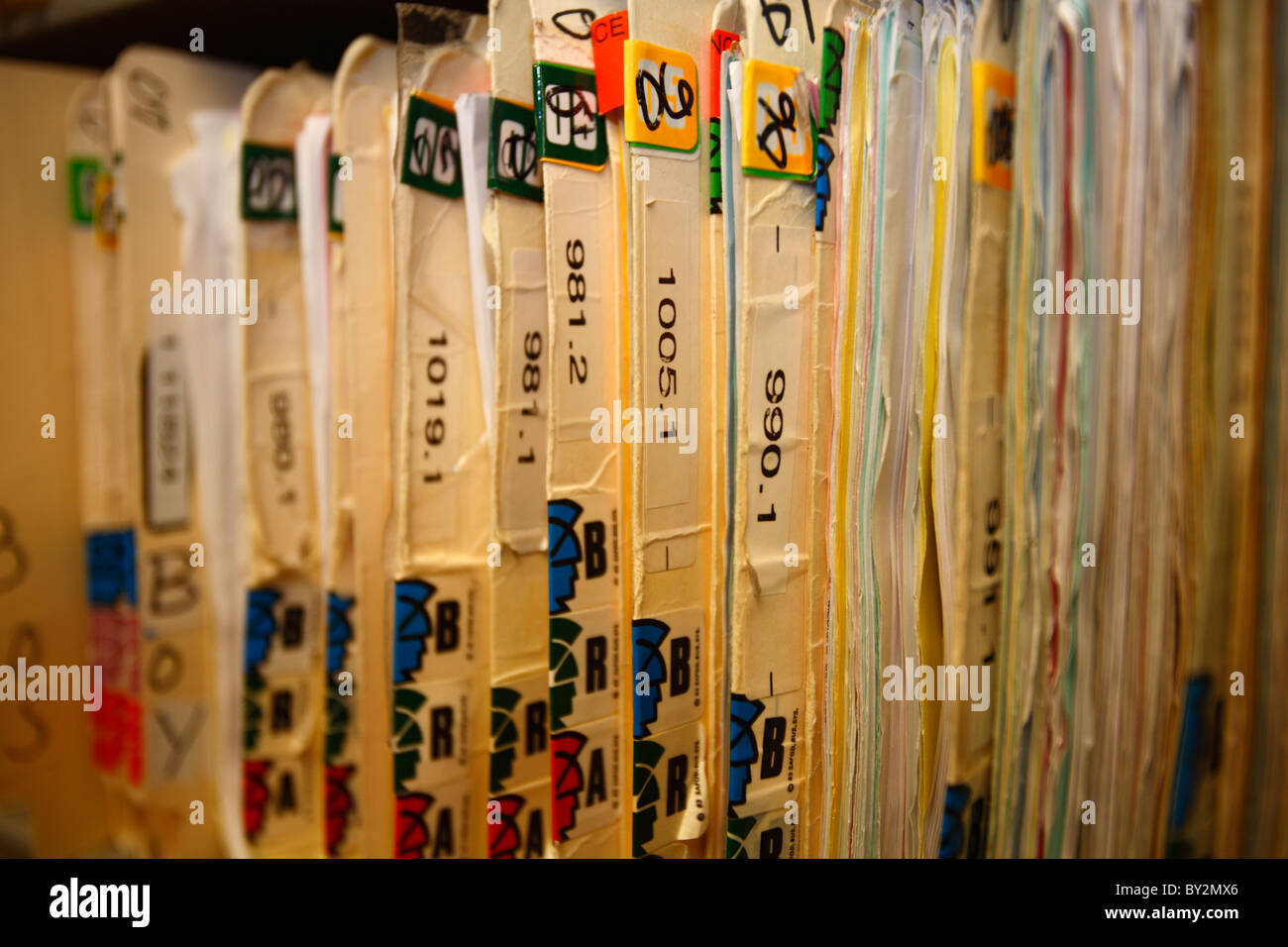 File folders holding medical records Stock Photo Alamy