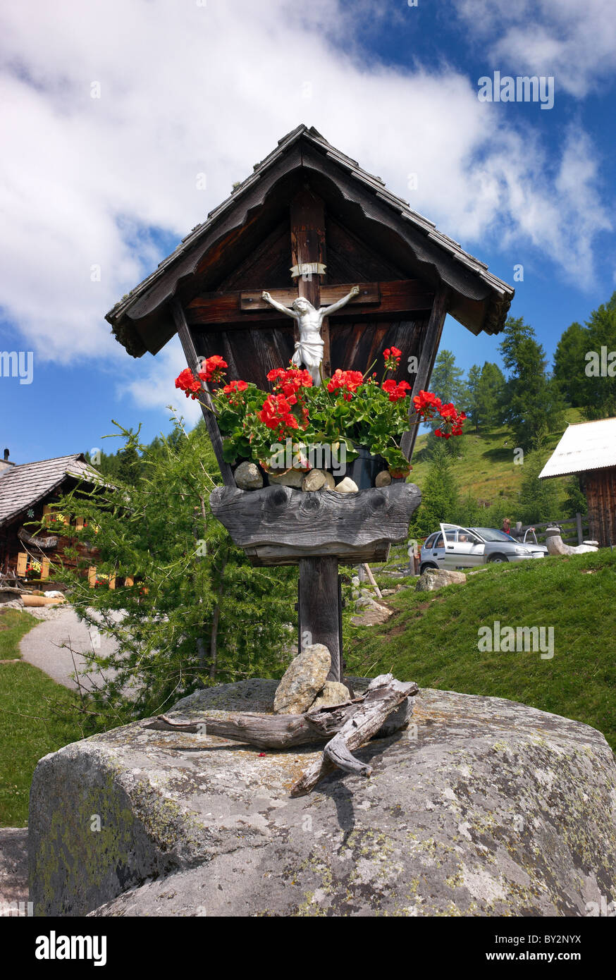 A wayside cross, Millstatt, Austria Stock Photo