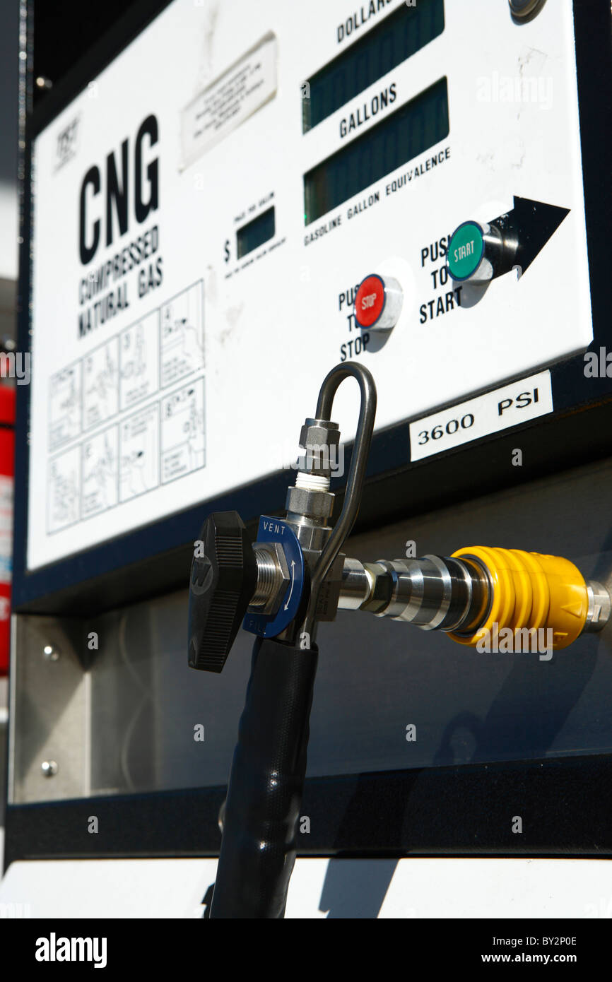 Compressed natural gas pump Stock Photo