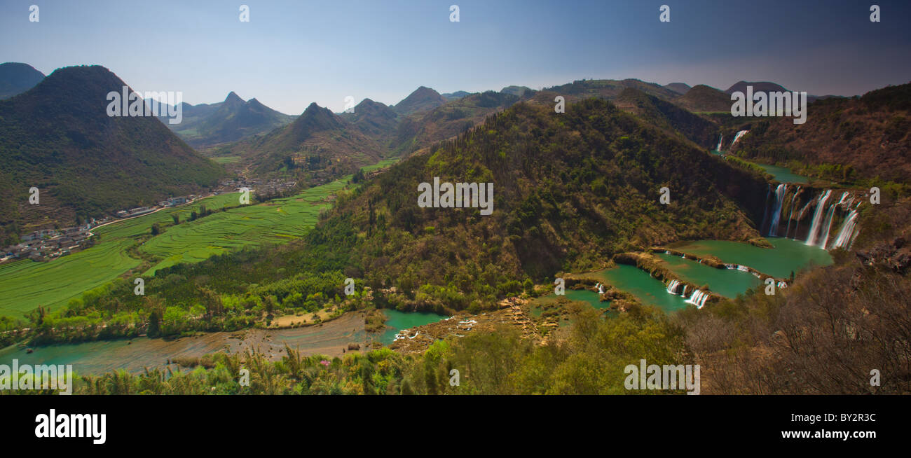 Landscape of Nine Dragon Waterfall, Luoping, Yunnan Province, China. Stock Photo