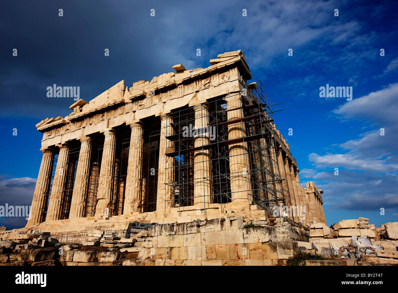 The Parthenon of the Acropolis of Athens, eternal symbol of classical beauty and  a priceless heritage for all mankind Stock Photo