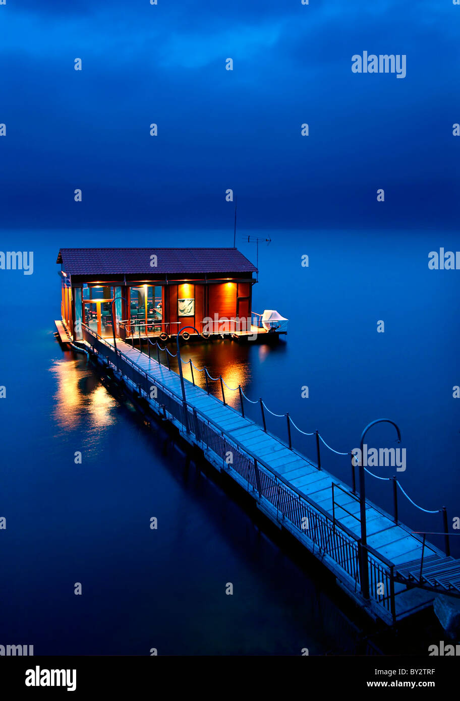 A floating bar in Lake Vegoritis (or "Vegoritida"), close to Arnissa