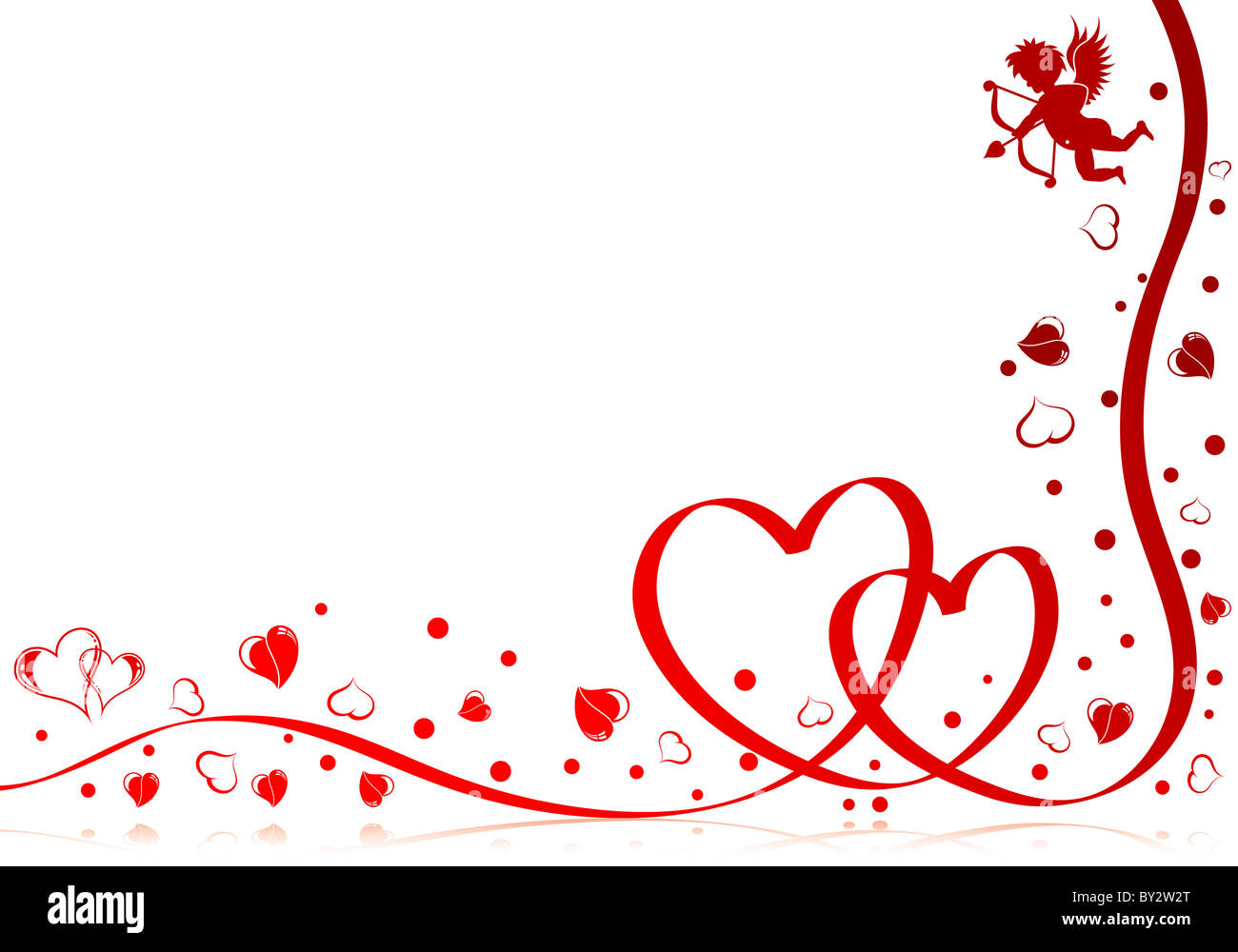 Valentines day theme with heart, ribbon and Cupid, element for design,  vector illustration Stock Photo - Alamy