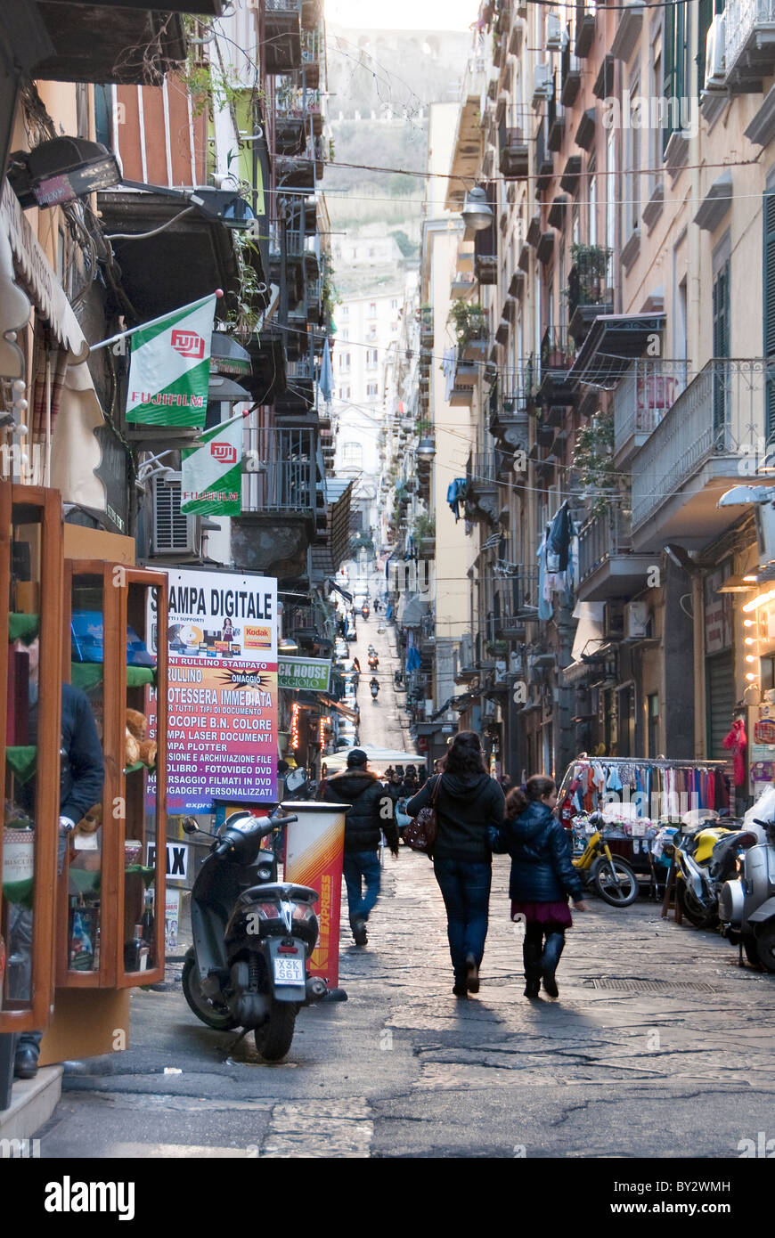 Quartieri Spagnoli (Spanish Quarters) is a part of the city of Naples in Italy. Stock Photo