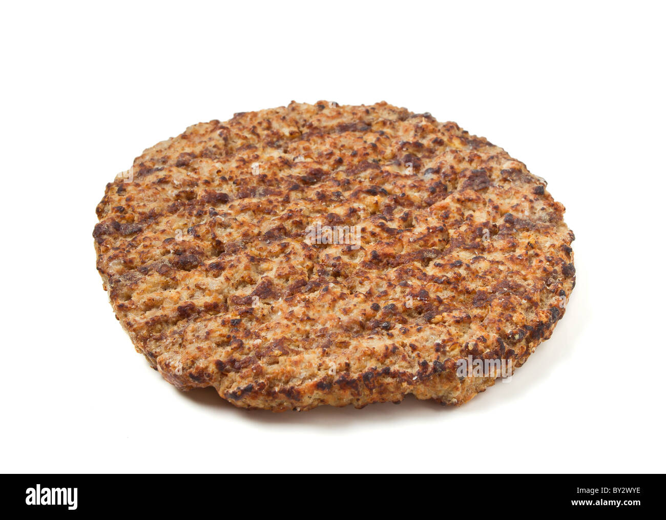 Cooked minced beef burger isolated on white background Stock Photo - Alamy