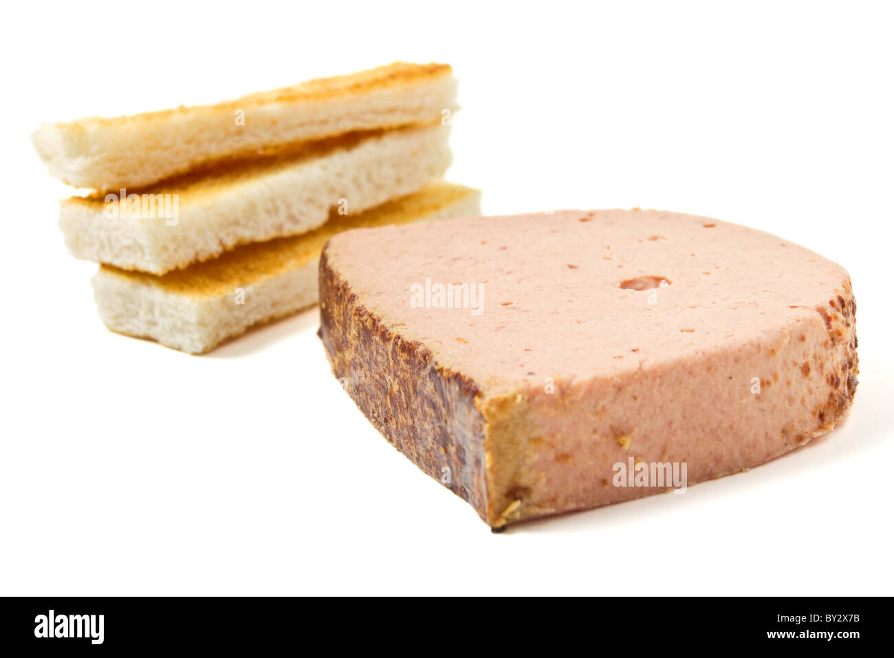 Pate Foie Gras with french toast isolated on white Stock Photo Alamy