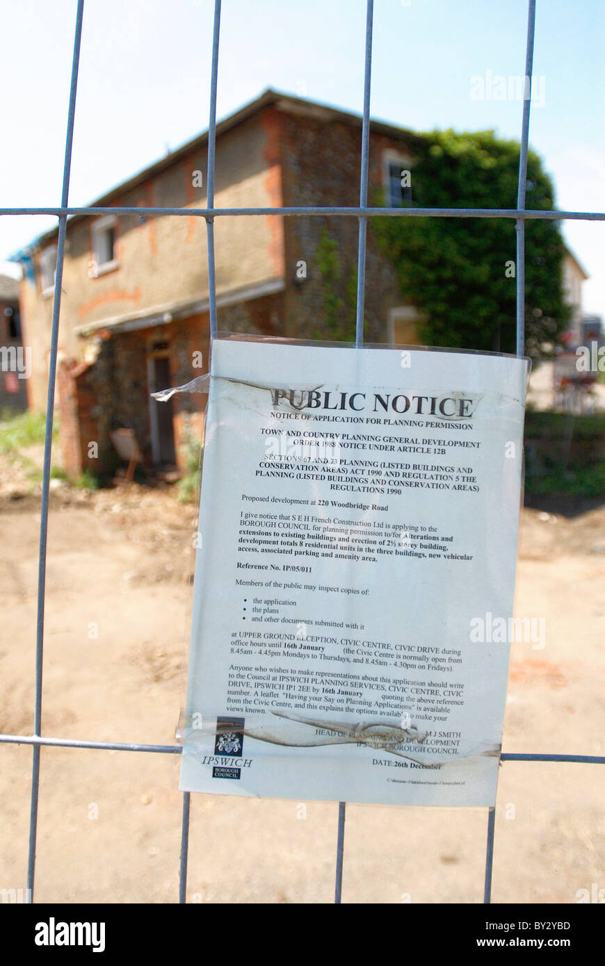 Planning permission notice Stock Photo Alamy