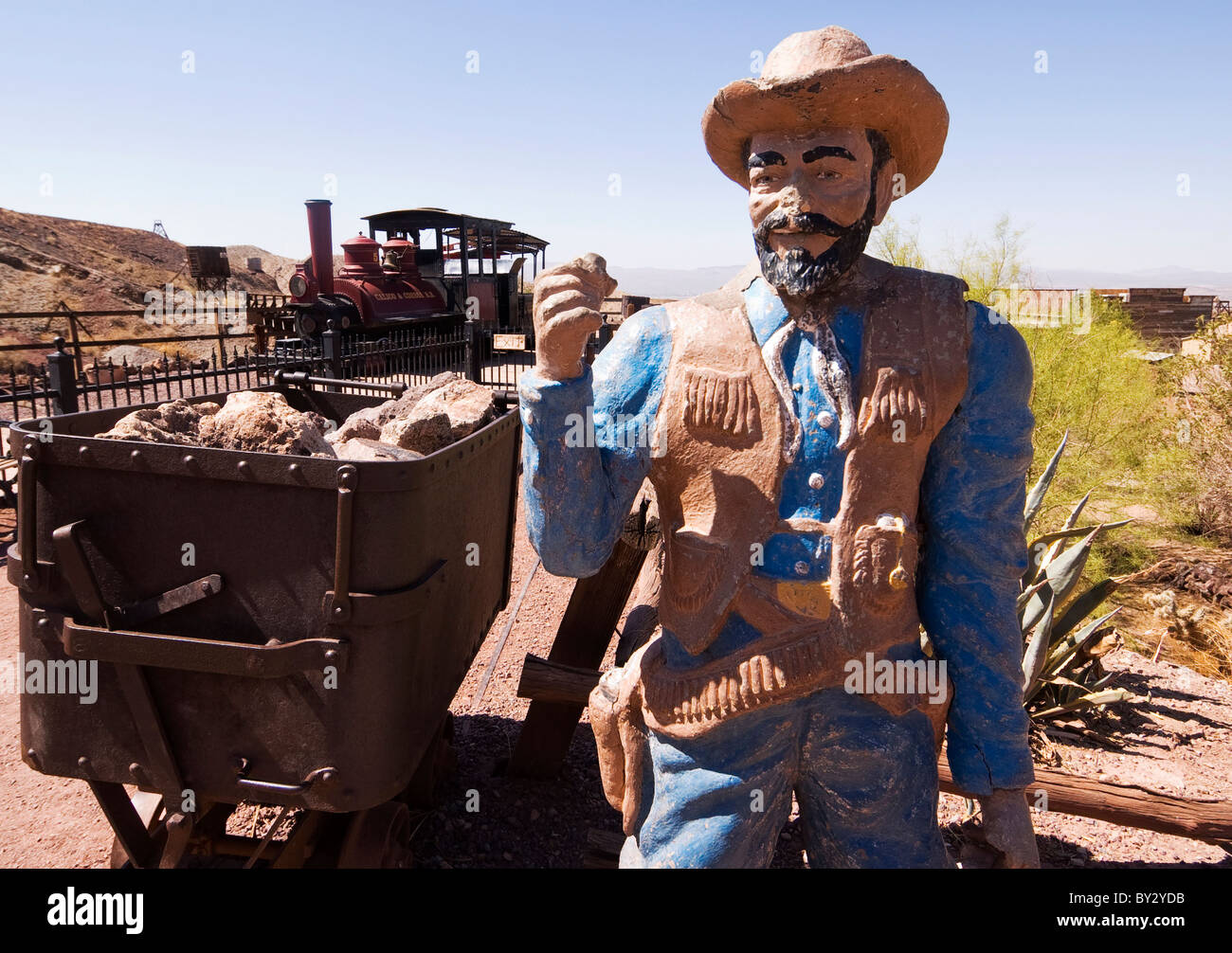 Elk248-X016 California, Barstow, Calico ghost town statue Stock Photo