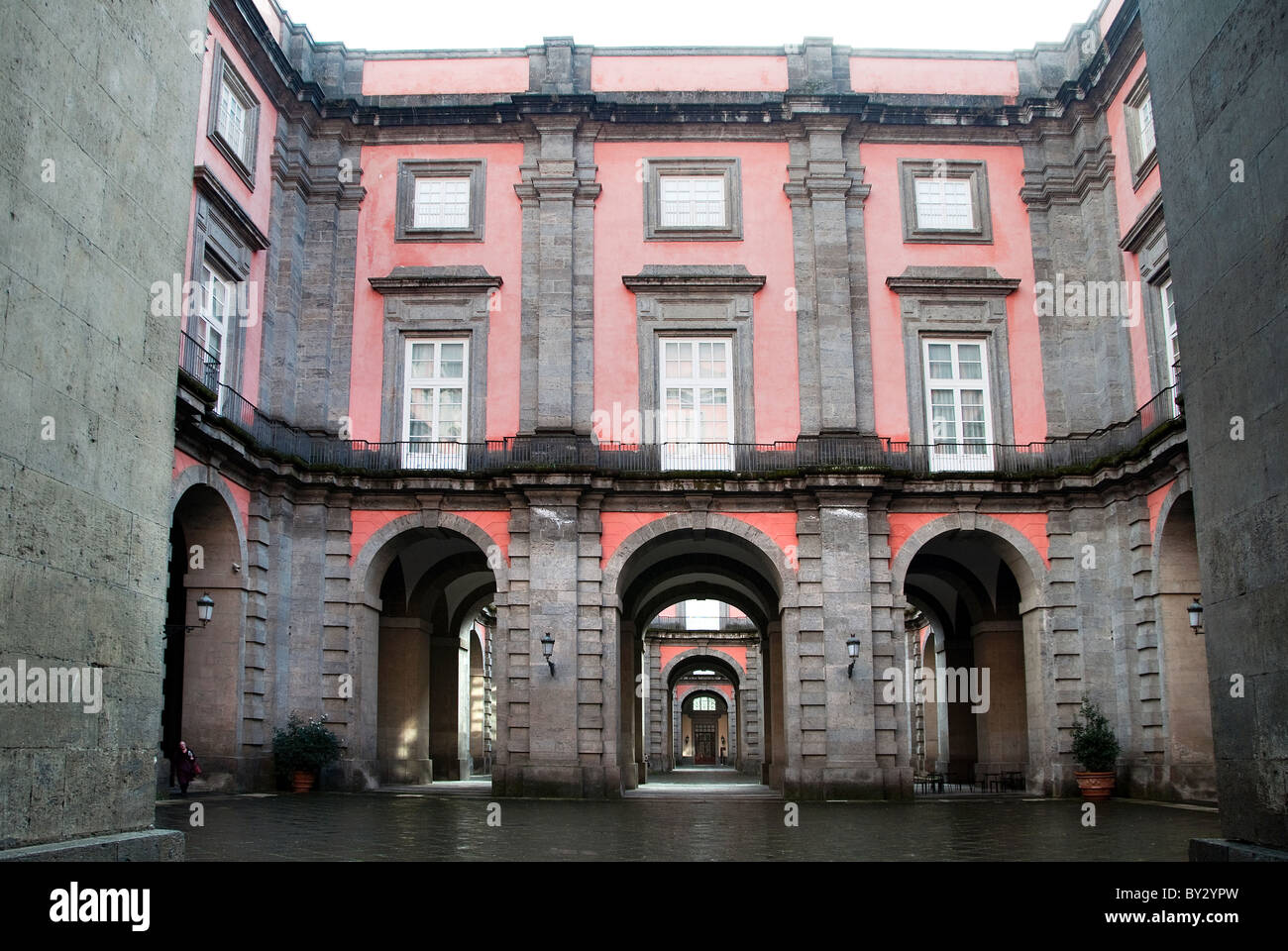 Interior courtyard of the Capodimonte Museum Naples Stock Photo Alamy