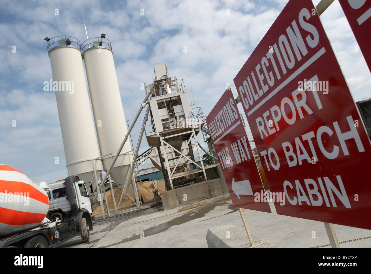 Cement mixer at cement works Ipswich Suffolk UK Stock Photo Alamy