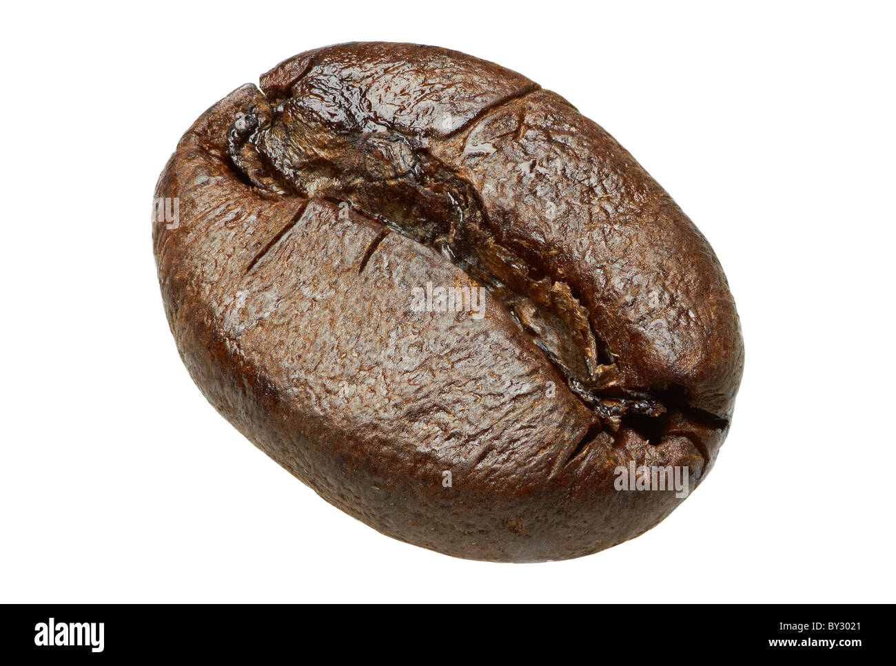 Extreme closeup macro roasted coffee bean Stock Photo