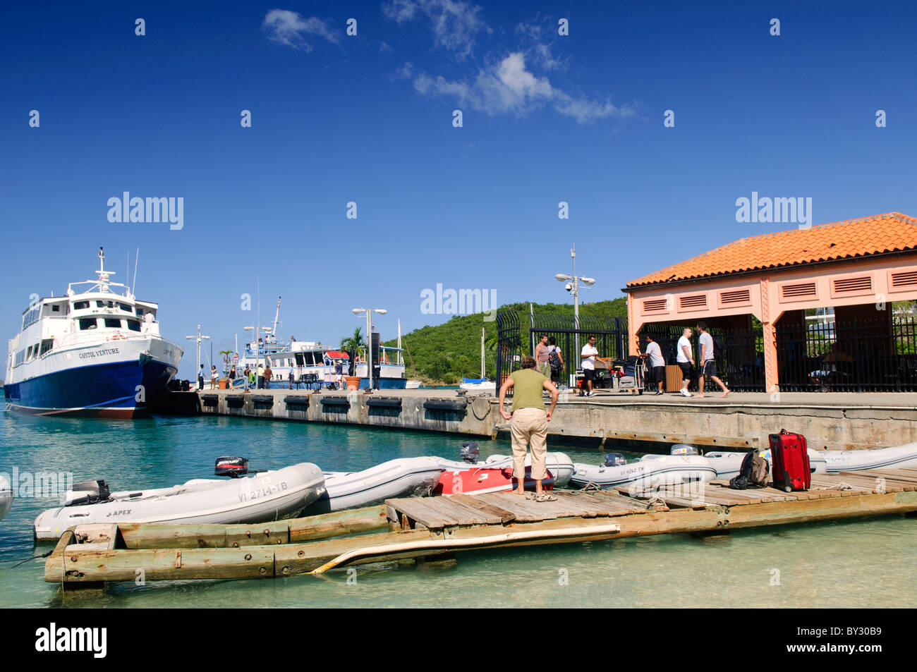 ST JOHN, US Virgin Islands The interisland ferry pulls up against