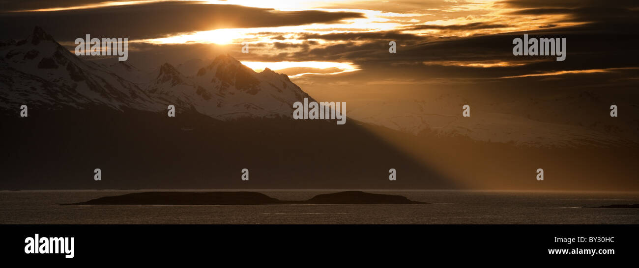 Sunset, Ushuaia, Argentina Stock Photo