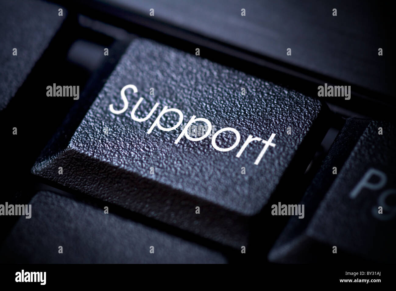 Computer keyboard concept Image. Support button. Stock Photo