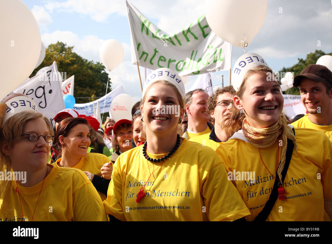 A demonstration in 2008 to save hospitals, Berlin, Germany Stock Photo