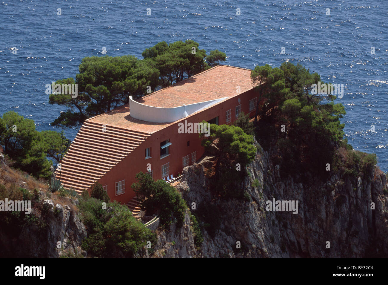 Villa Malaparte at Pizzolungo-Hikingtrail, Capri, Italy Stock Photo
