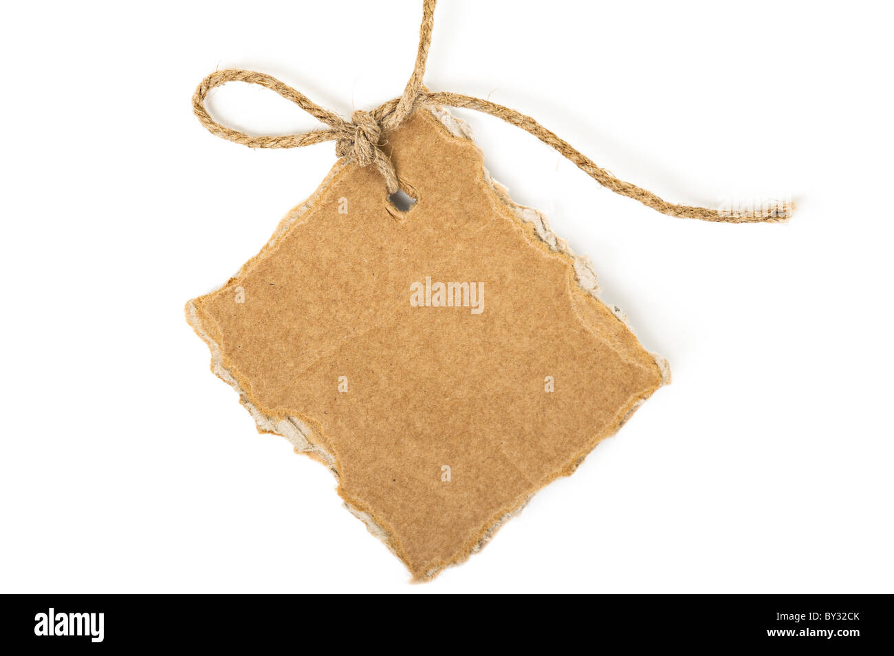 Text Box With Rope Piece of cardboard and rope with space for your text on white ...