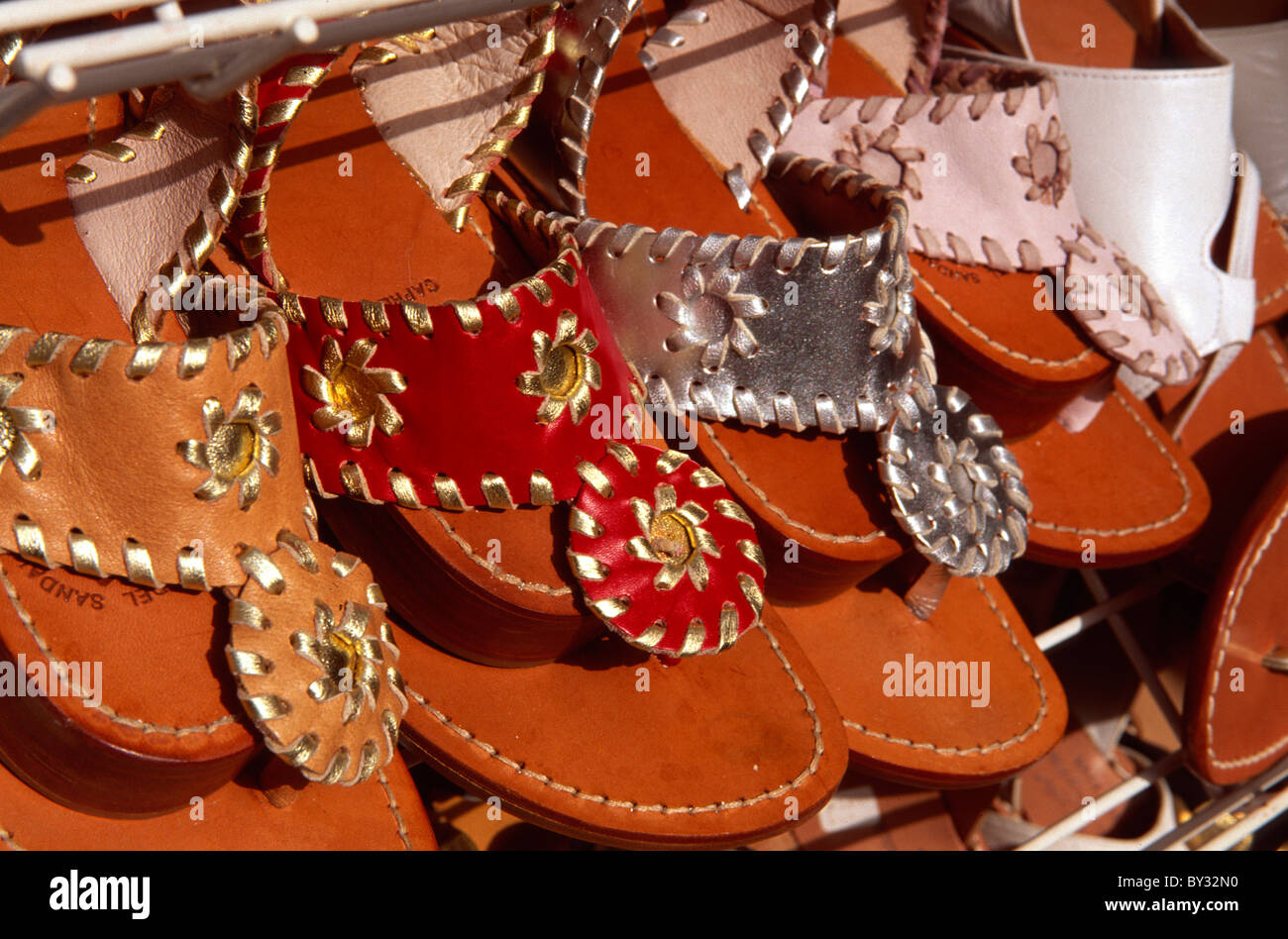 Handmade sandals, Capri, Italy Stock Photo - Alamy