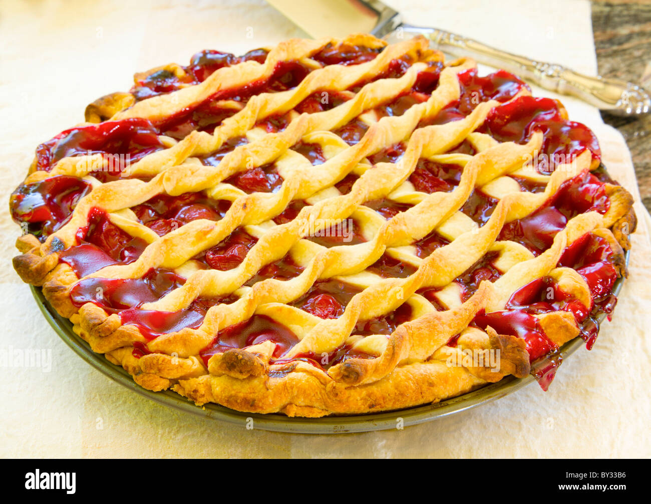 Homemade cherry pie Stock Photo Alamy
