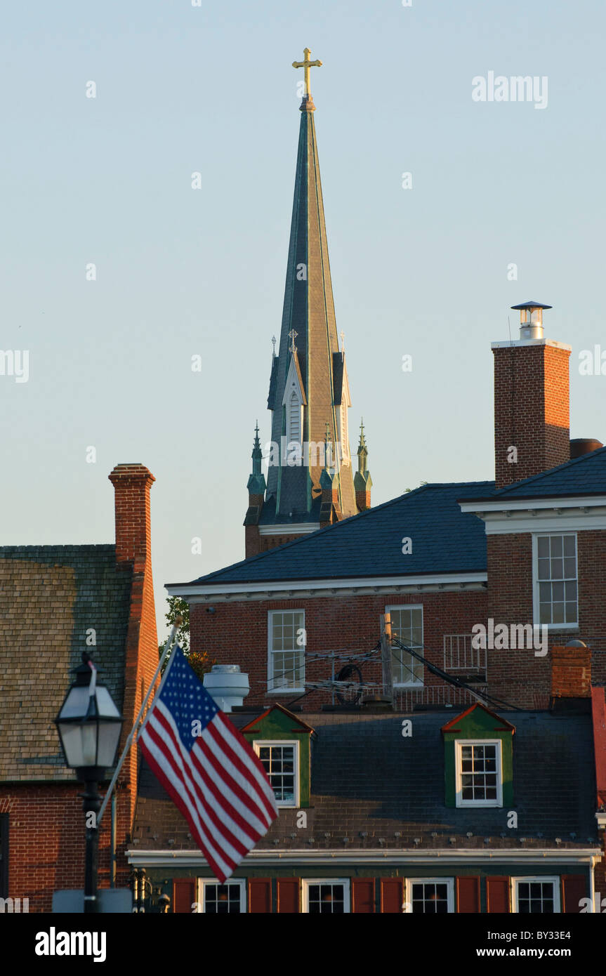 St. Mary's Catholic Church steeple, Annapolis, Maryland USA Stock Photo