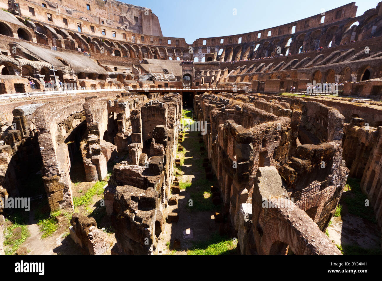Interior of the colosseum showing the hypogeum hi-res stock photography ...