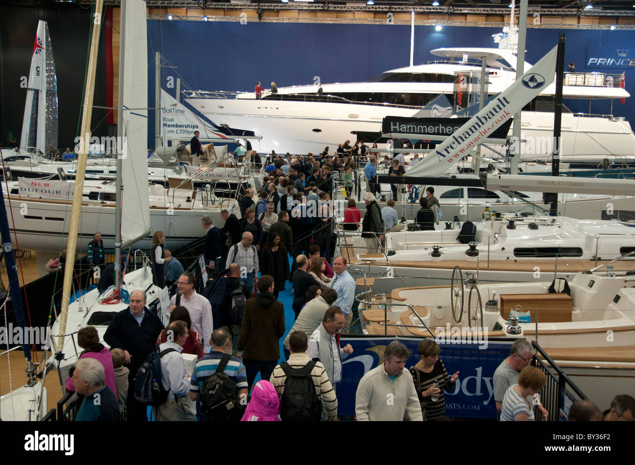 London Boat show excel exhibition center east London Stock Photo Alamy
