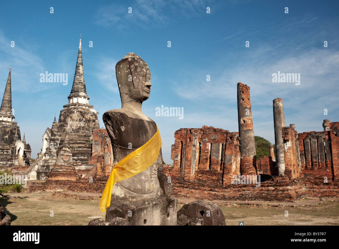Buddha statue at the UNSECO World Heritage Site in Ayutthaya, Thailand, Asia. Stock Photo