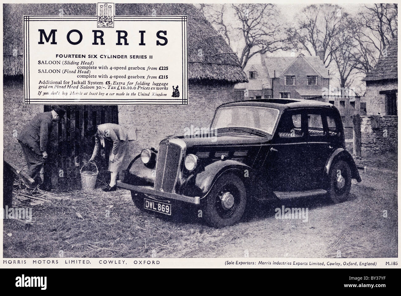 Original advert for Morris Motors Ltd Morris Fourteen Six Series 2 car manufactured from 1936 to 1939 in Cowley Oxford England Stock Photo