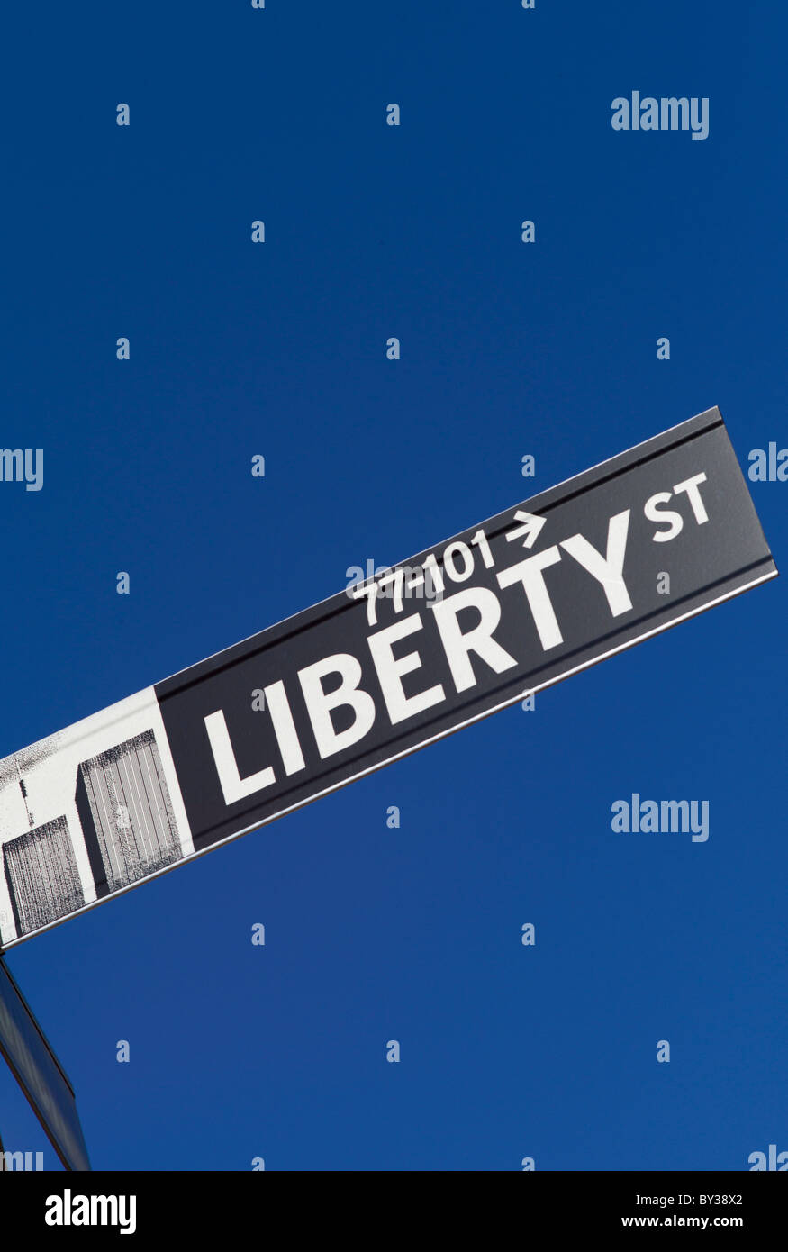 USA, New York, New York City, Liberty Street sign Stock Photo