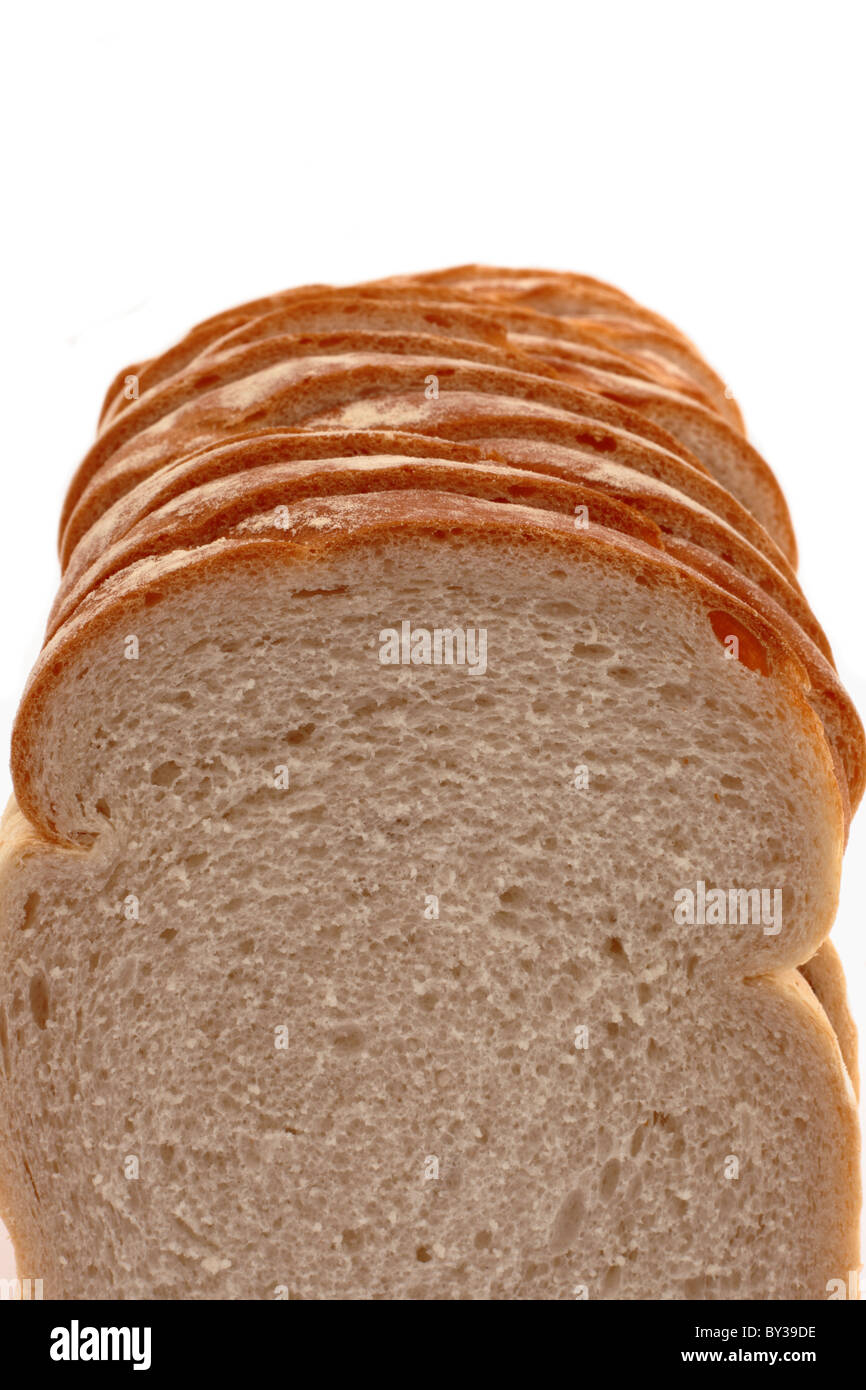 slices of white bread in a line Stock Photo Alamy