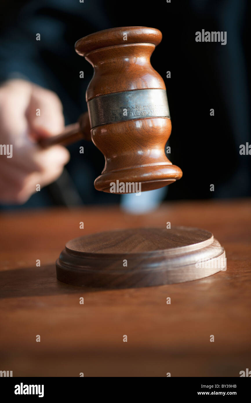 USA, New Jersey, Jersey City, Judges gavel Stock Photo