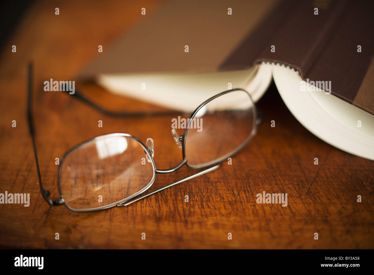 USA, New Jersey, Jersey City, Eyeglasses and open book Stock Photo Alamy