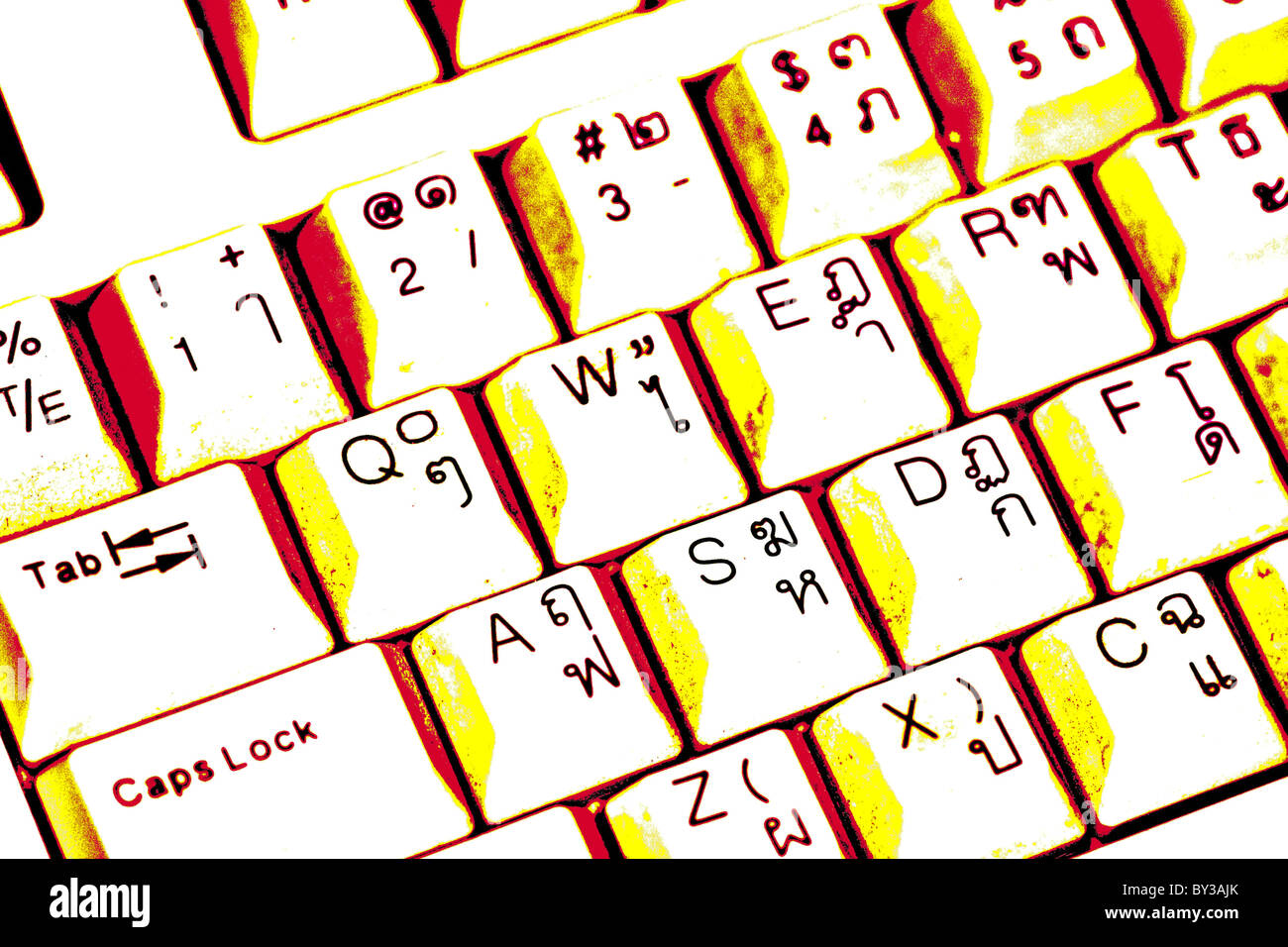 Thai computer keyboard Stock Photo Alamy